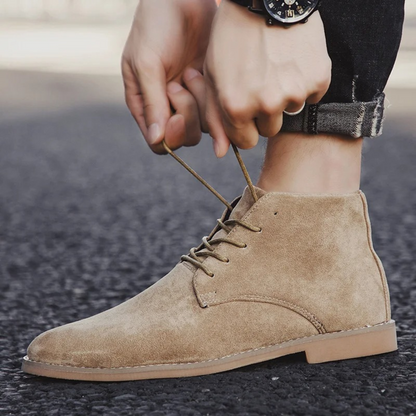 Men's Suede Ankle Boots Lace Up Casual Brown