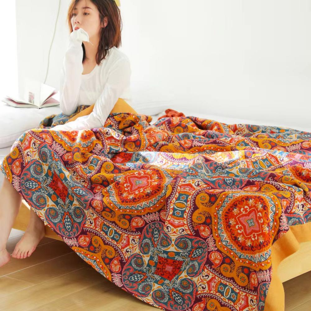 Reversible Boho Blanket Dual Sided Design - VibreMode