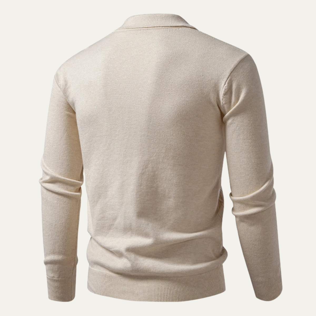 Men's Cotton Polo Sweater Soft Knit