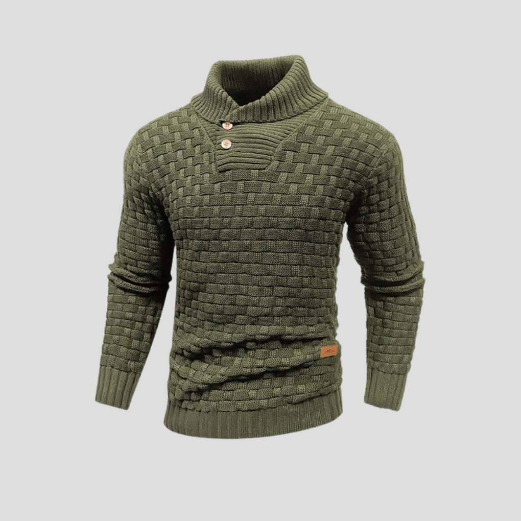 Men's Button-Up Half-Collar Sweater