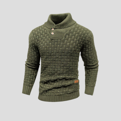 Men's Button-Up Half-Collar Sweater