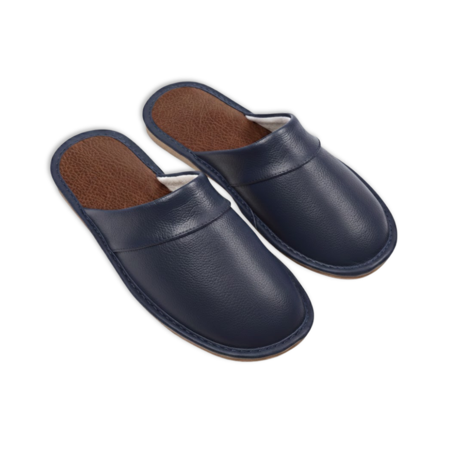 Comfortable Leather and Fabric Home Slippers