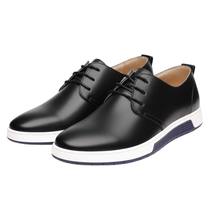 Comfortable Mens Leather Mesh Flat Shoes