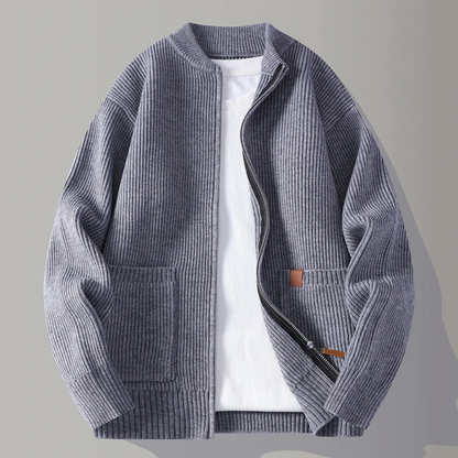 Men's Rib Knit Zip Cardigan