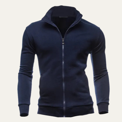Men's Lightweight Zip Up Jacket Stand Collar Casual