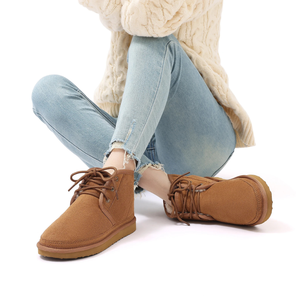 Men's Suede Snow Boots Warm Fur Lined Non Slip