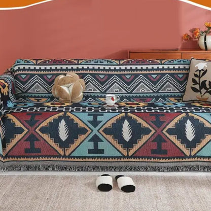 Geometric Sofa Cover Boho Patterned Fabric