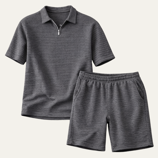 Ashcroft Men's Polo Shirt Shorts Set Casual Summer - VibreMode