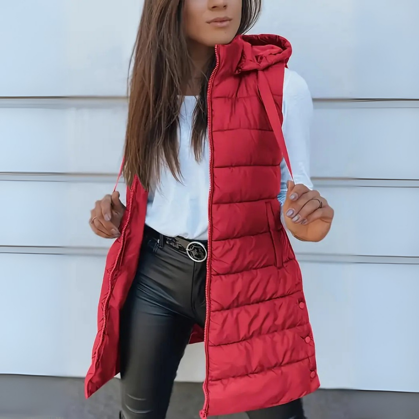 Warm Women's Down Hooded Waistcoat