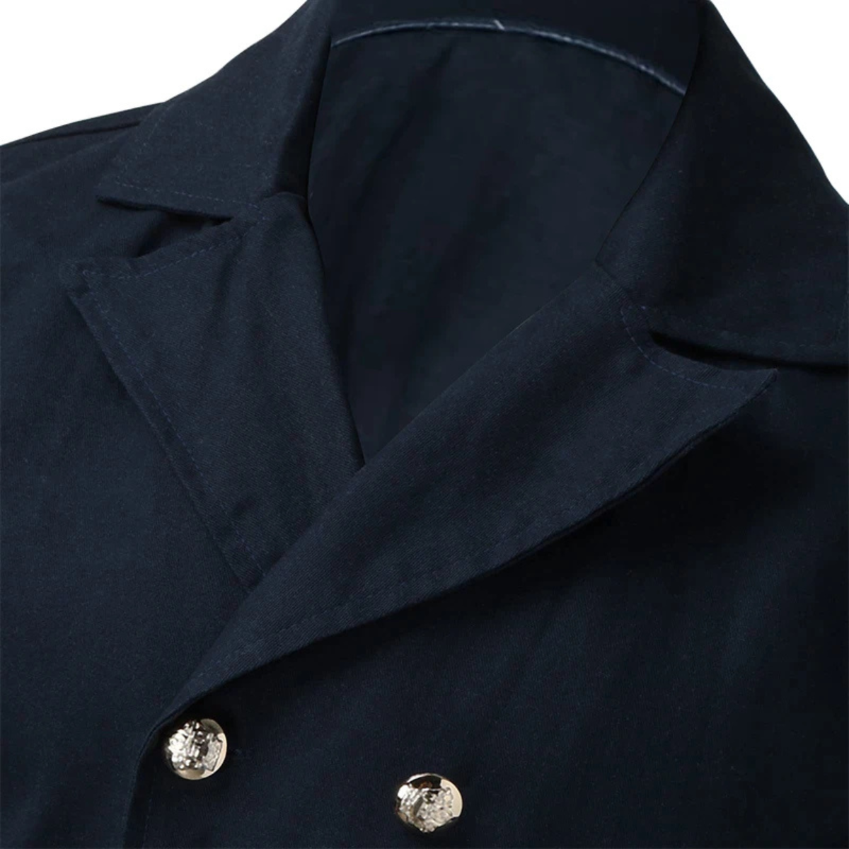 Men's Double Breasted Peacoat Wool Casual Navy