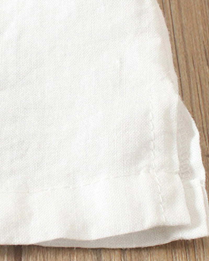 Classic Crew Neck Cotton Linen T-Shirt