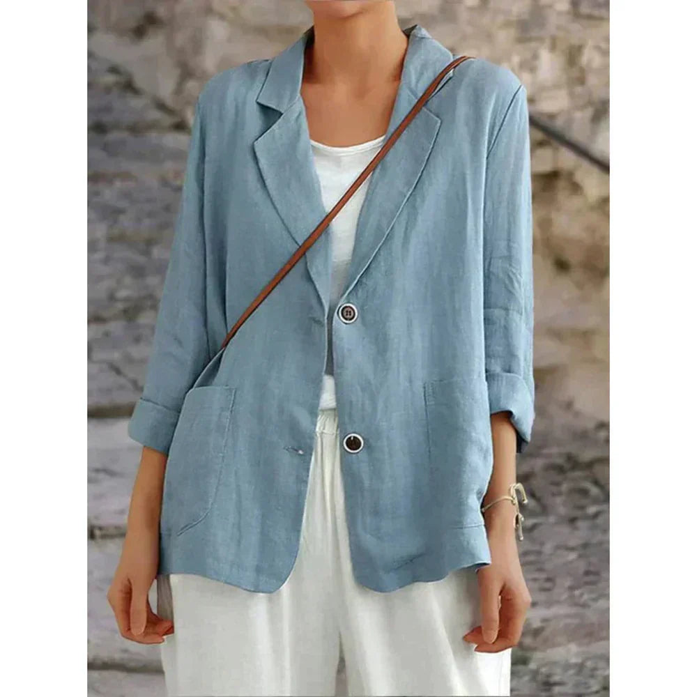 Women's Lightweight Blazer Rolled Sleeves - VibreMode