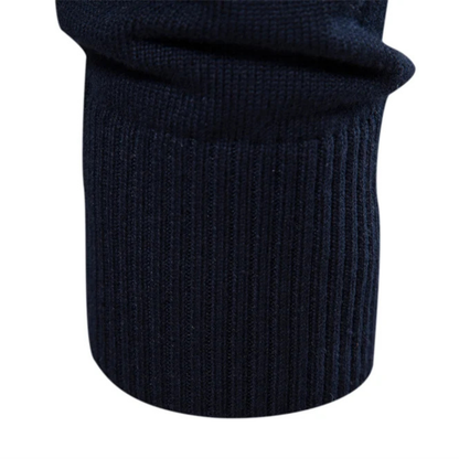 Men's Patchwork Zip Mock Neck Sweater