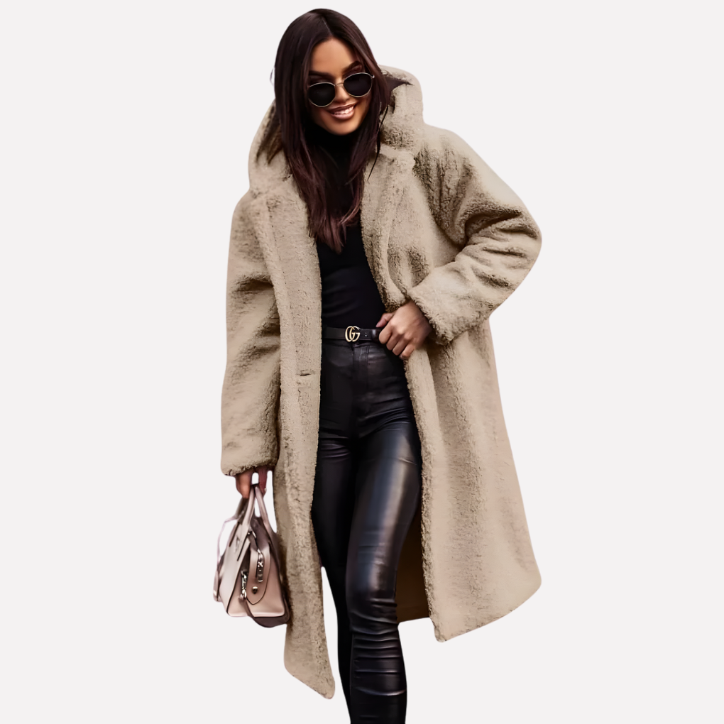 Women's Hooded Coat Button Closure
