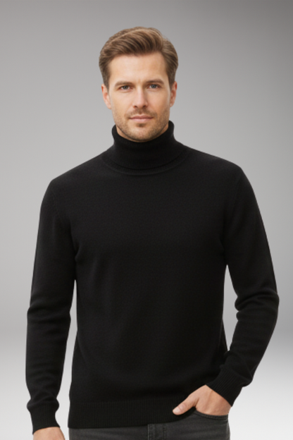 Men's High Neck Knitted Sweater