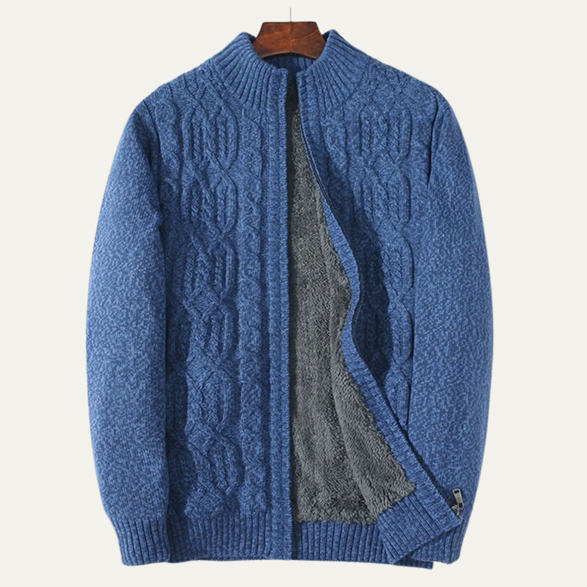 Men's Wool Fleece Zip Cardigan