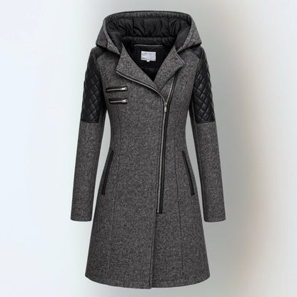 Women's Asymmetrical Zip Hooded Coat