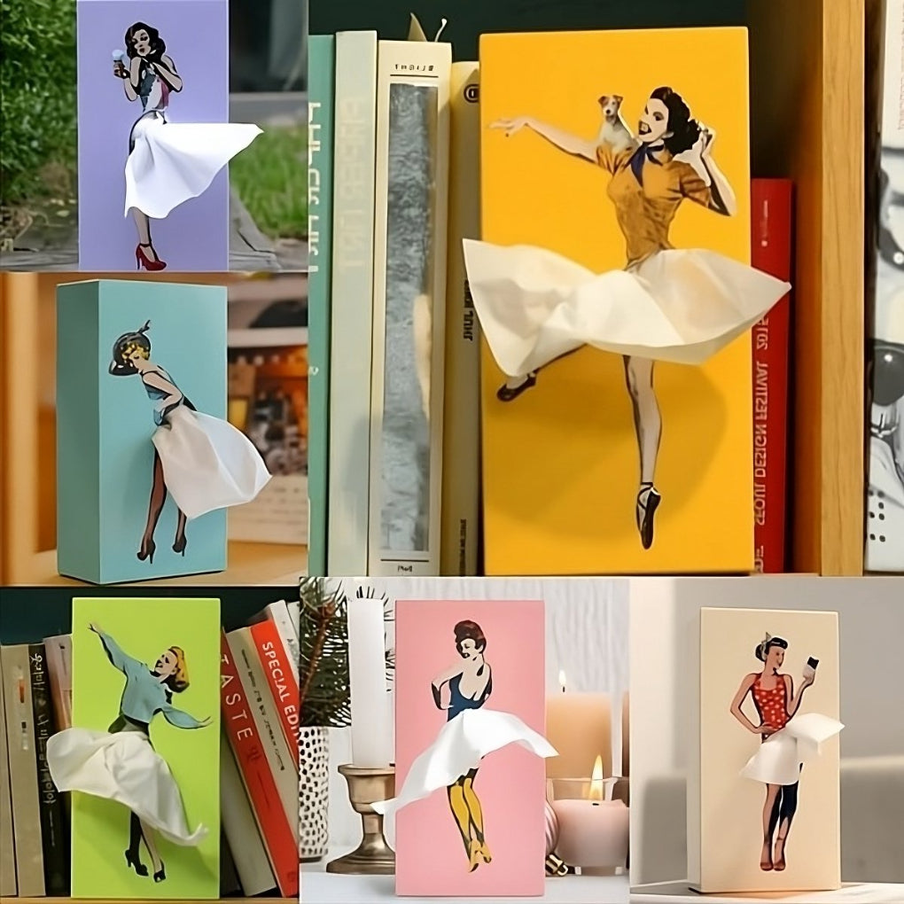 Women's Floral Flying Skirt Tissue Box - VibreMode