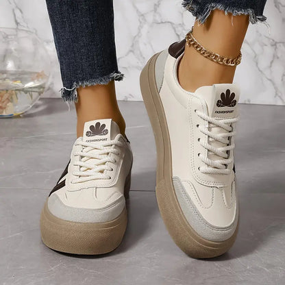 Retro Inspired Women's Platform Trainers Contrast Details