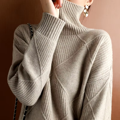 Women's Textured Knit Turtleneck Sweater