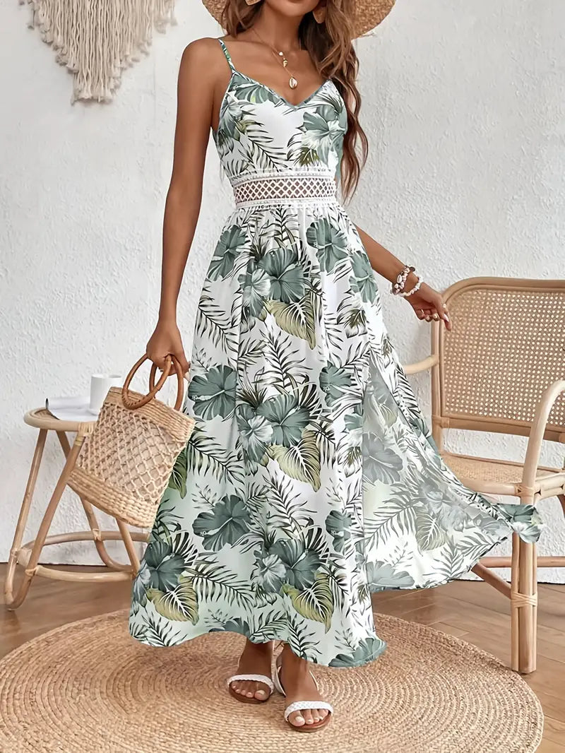 Women's Floral Midi Dress Flowy Lightweight - VibreMode