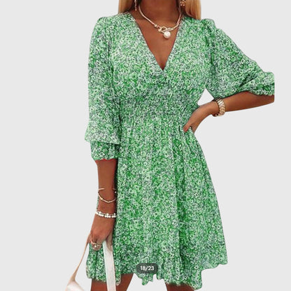 Floral V-Neck Women's Midi Sundress