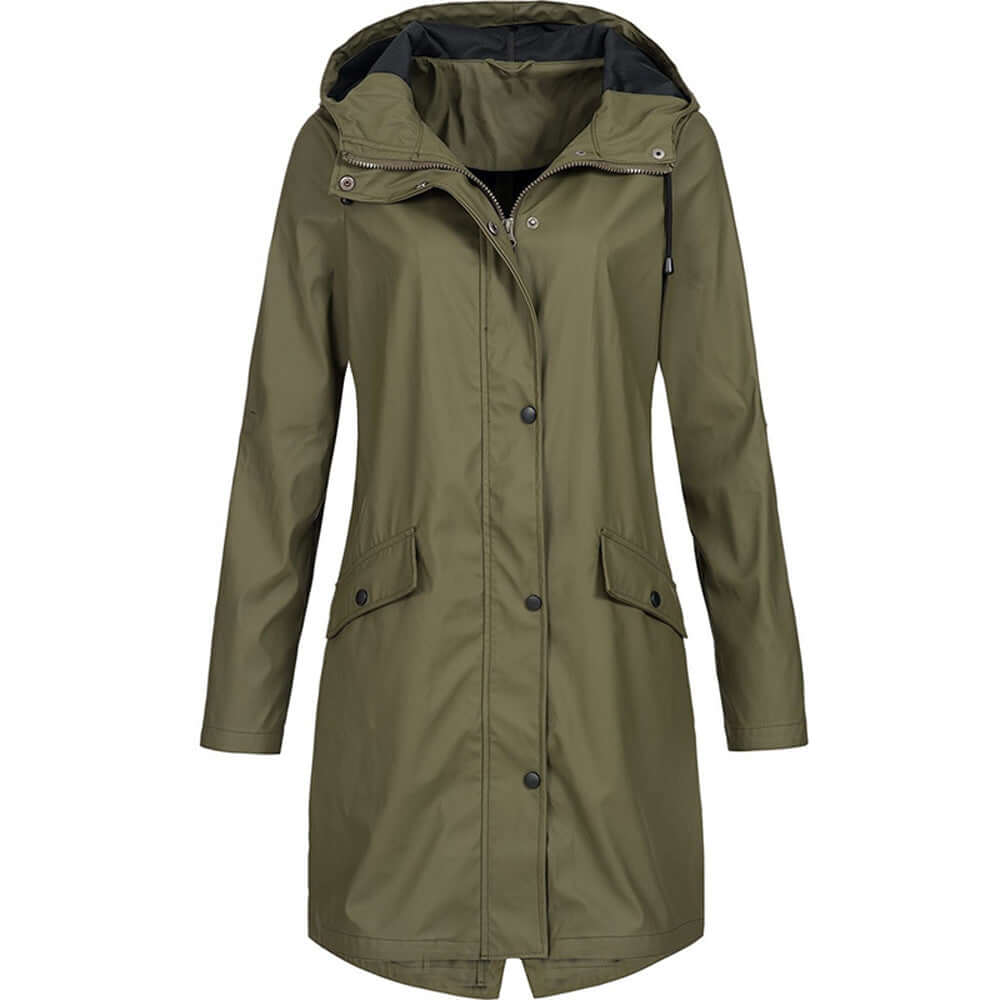Women's Waterproof Raincoat Lightweight Breathable Black