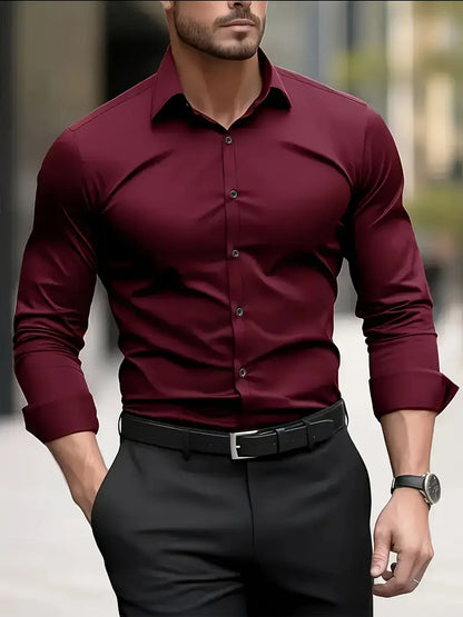 Men's Long Sleeve Button Down Dress Shirt