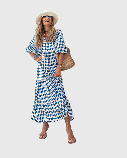 Floral Print Long Summer Dress For Ladies
