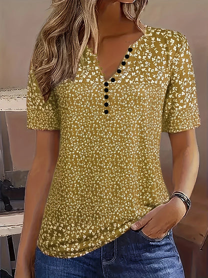 Women's V-Neck Short Sleeve Casual - VibreMode