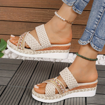 Women's Woven Slip On Sandals