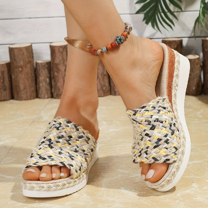 Elegant Women's Braided Heel Sandals