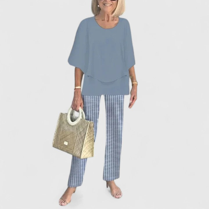 Fashionable 2 Piece Printed Pantsuit for Women