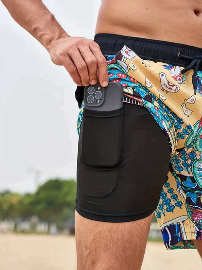 Men's Swim Shorts Lined Phone Pocket