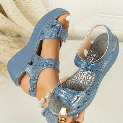 Comfortable Women's Buckle Wedge Sandals