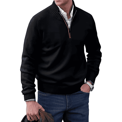 Elegant Cashmere Sweater Autumn Zipper