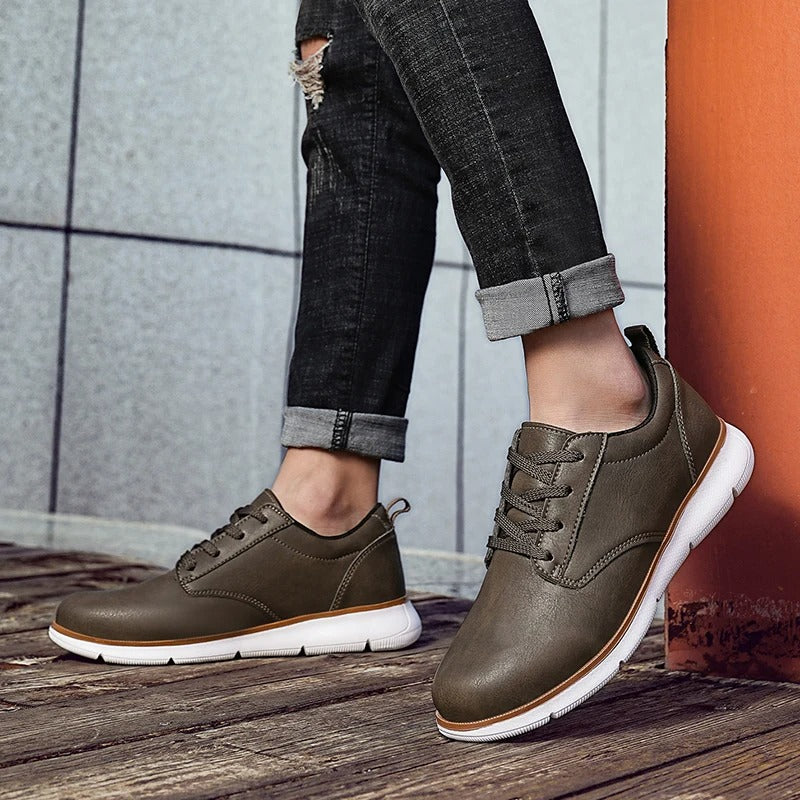 Ardley Faux Leather Lace Up Sneakers