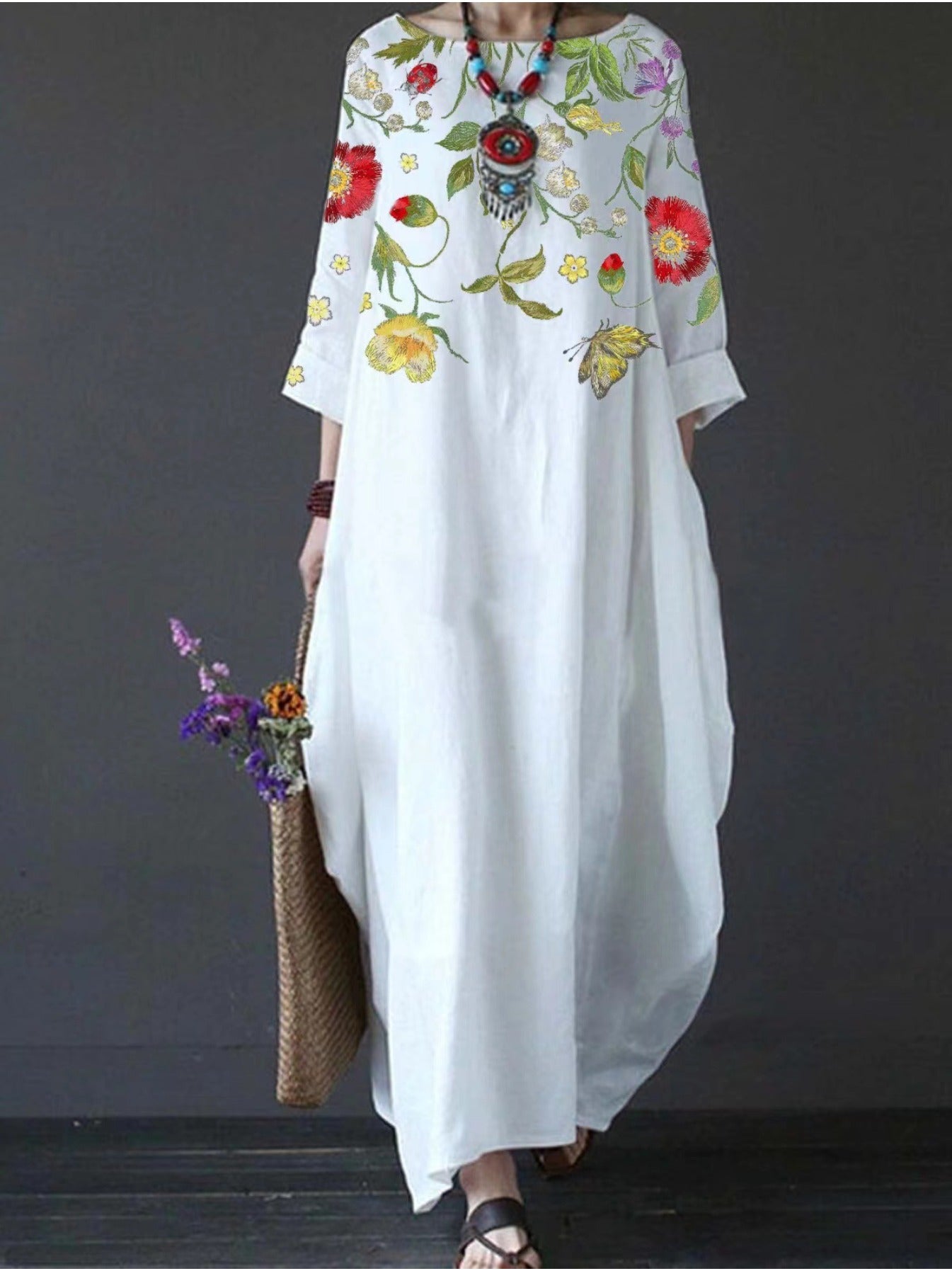 Blair | Elegant Floral Loose Fit Maxi Dress Casual