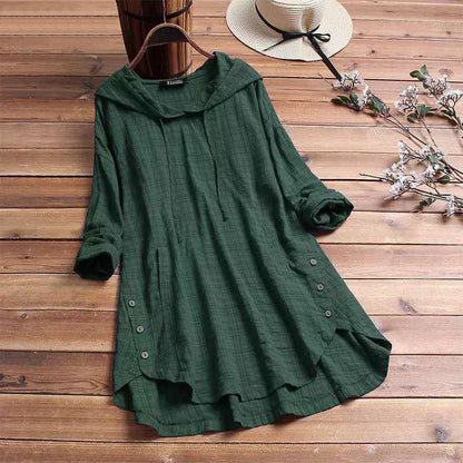 Cozy Plaid Hooded Sweat Dress