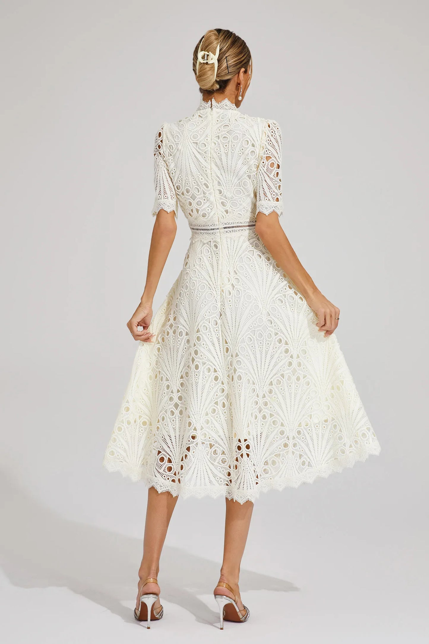 Elegant Ladies Sundress with High Neckline