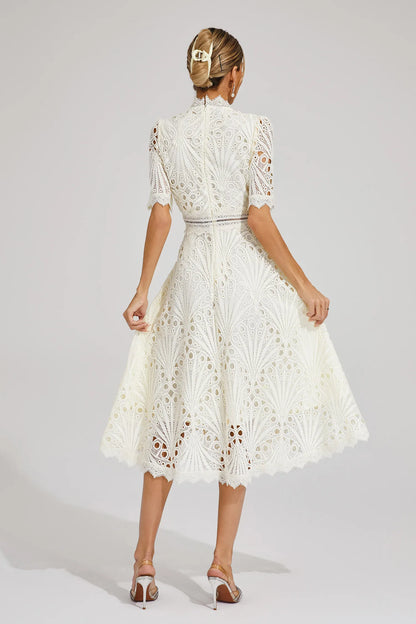 Elegant Ladies Sundress with High Neckline