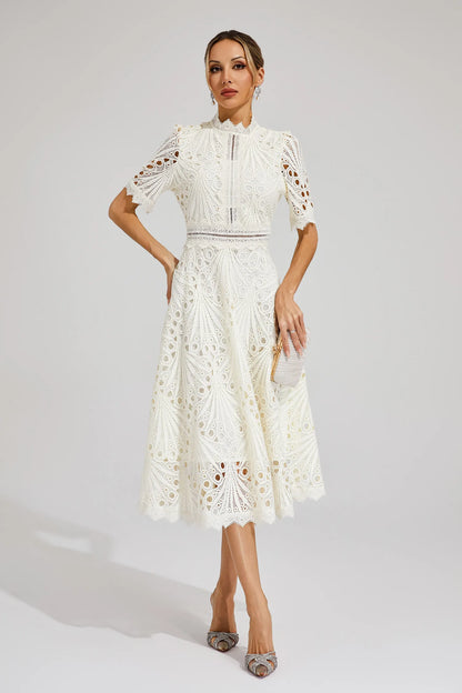 Elegant Ladies Sundress with High Neckline