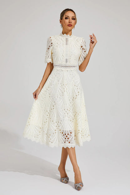 Women's Lace Midi Dress Elegant