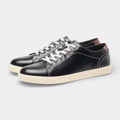 Men's Synthetic Leather Casual Sneakers Low Top Shoes - VibreMode
