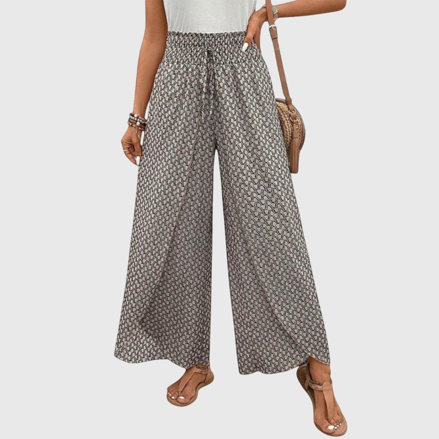 Comfortable Elastic Waist Wide Leg Pants