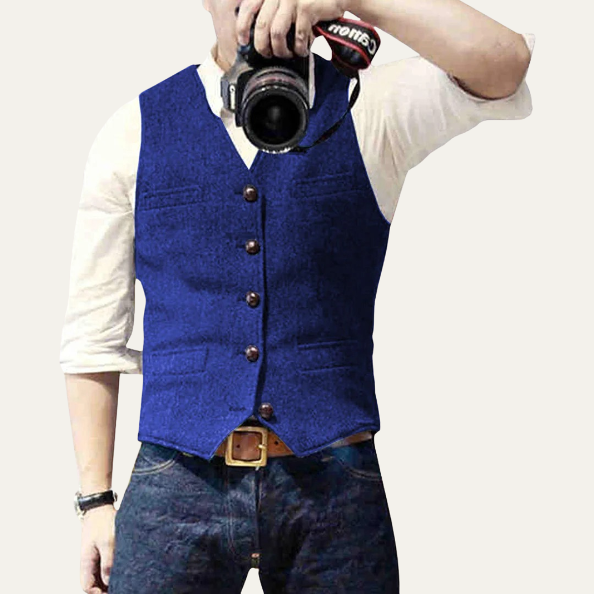 Men's Vintage Button Up Vest