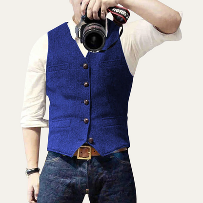 Men's Vintage Button Up Vest