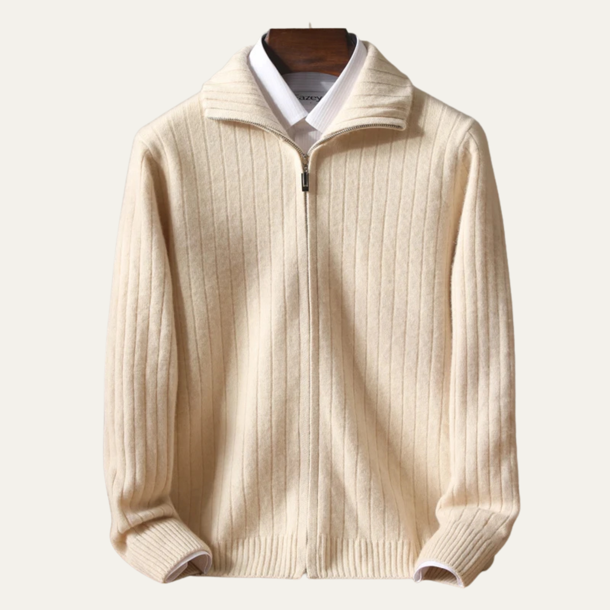Men's Merino Wool Zip Cardigan Black