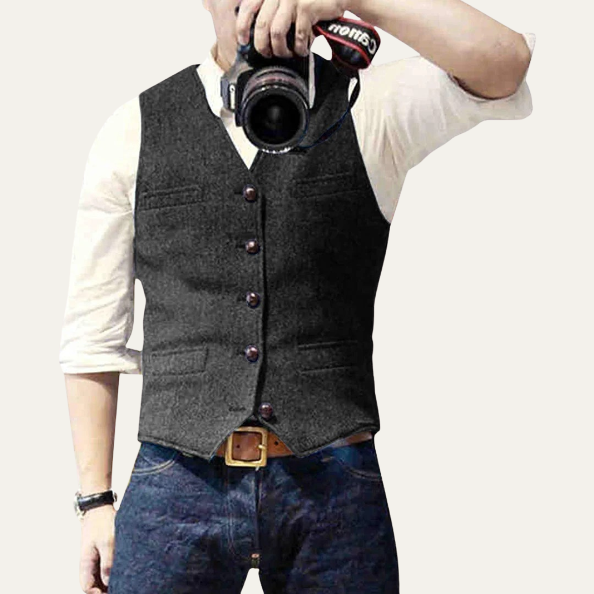 Men's Vintage Button Up Vest