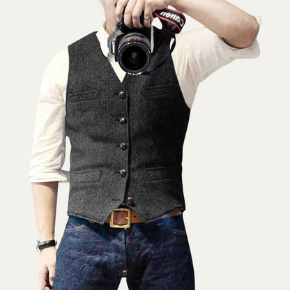 Men's Vintage Button Up Vest